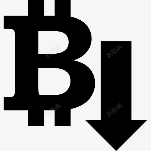 比特币的向下箭头图标png_新图网 https://ixintu.com 下来 减少 向下箭头 商业 比特币 箭头 象征 货币