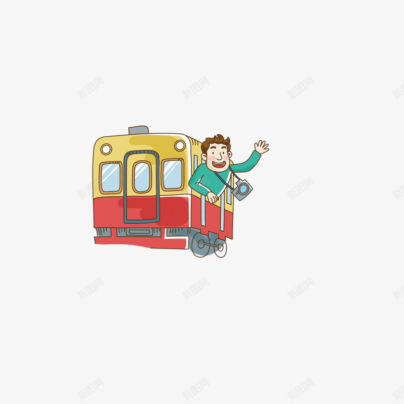火车旅游png免抠素材_新图网 https://ixintu.com 打招呼 火车旅游