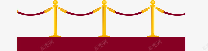 华丽栏杆png免抠素材_新图网 https://ixintu.com 栏杆 红毯 红色 金色