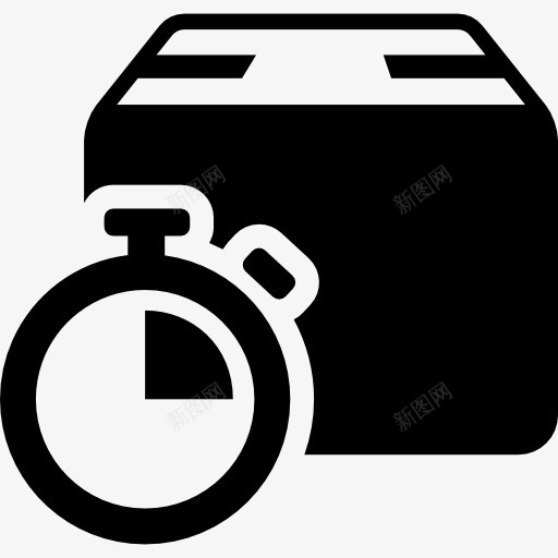投递箱和定时器图标png_新图网 https://ixintu.com 业务 包装 定时器 工具 控制 时间 物流配送 盒 箱 输送
