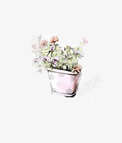 唯美精美卡通花盆花朵树叶png免抠素材_新图网 https://ixintu.com 卡通 唯美 树叶 精美 花朵 花盆