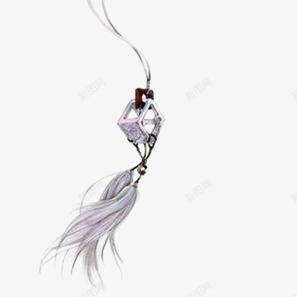 手绘白色清新吊坠png免抠素材_新图网 https://ixintu.com 清新 白色