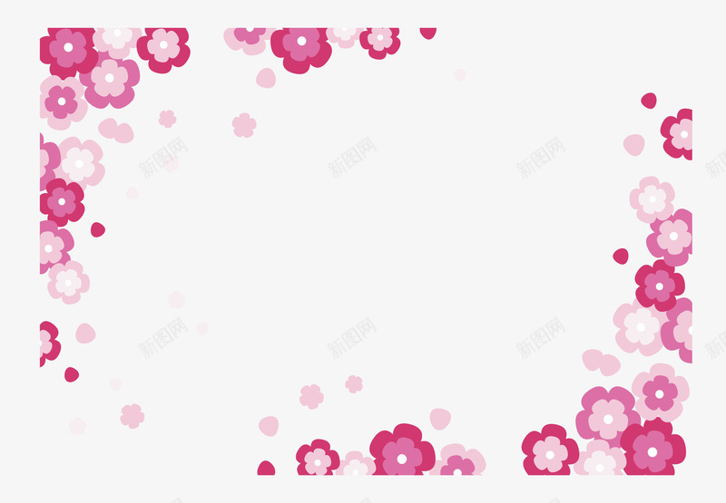 玫红美丽春花花纹矢量图ai免抠素材_新图网 https://ixintu.com 春花 春花花纹 浪漫春花 玫红春花 矢量png 美丽春花 矢量图