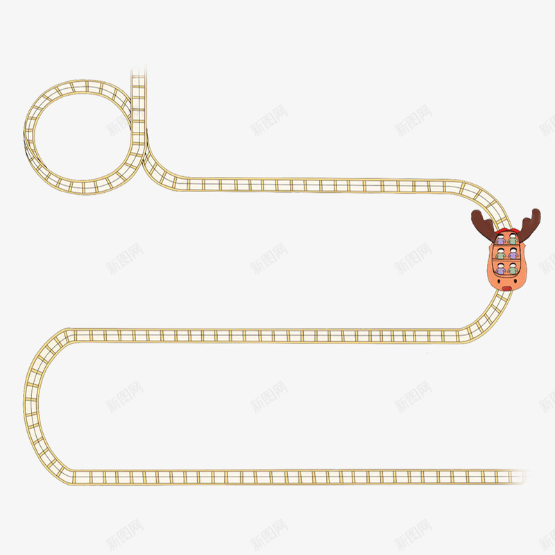 卡通火车轨道1png免抠素材_新图网 https://ixintu.com Q版小火车 卡通 弯曲轨道 火车 轨道 黄色