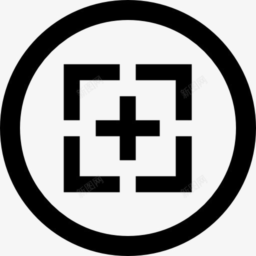 框添加圆形界面按钮图标png_新图网 https://ixintu.com metrize 圆 圆形按钮 添加按钮 界面 盒 象征