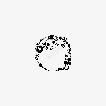 卡通对话框可爱骷颅头png免抠素材_新图网 https://ixintu.com 卡通 可爱 对话框