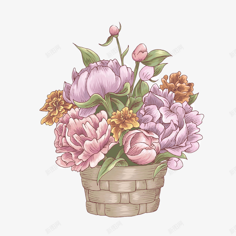 花盆png免抠素材_新图网 https://ixintu.com 唯美 植物系类 矢量图案 花卉 花盆