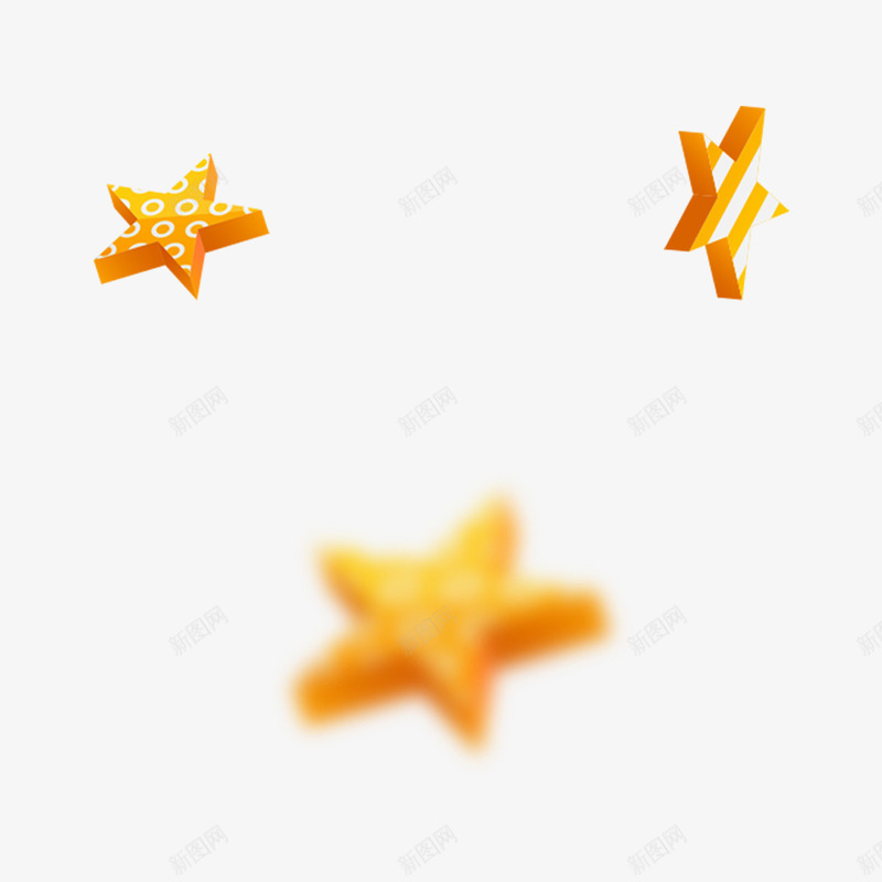 黄色五角星漂浮psd免抠素材_新图网 https://ixintu.com 五角星 光泽 散布 斜纹 漂浮 立体 质感 黄色