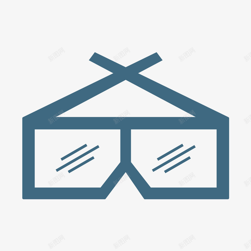 灰色光泽眼镜元素矢量图图标ai_新图网 https://ixintu.com 光泽 卡通 反光 图标 扁平化 方形 灰色 观察 矢量图