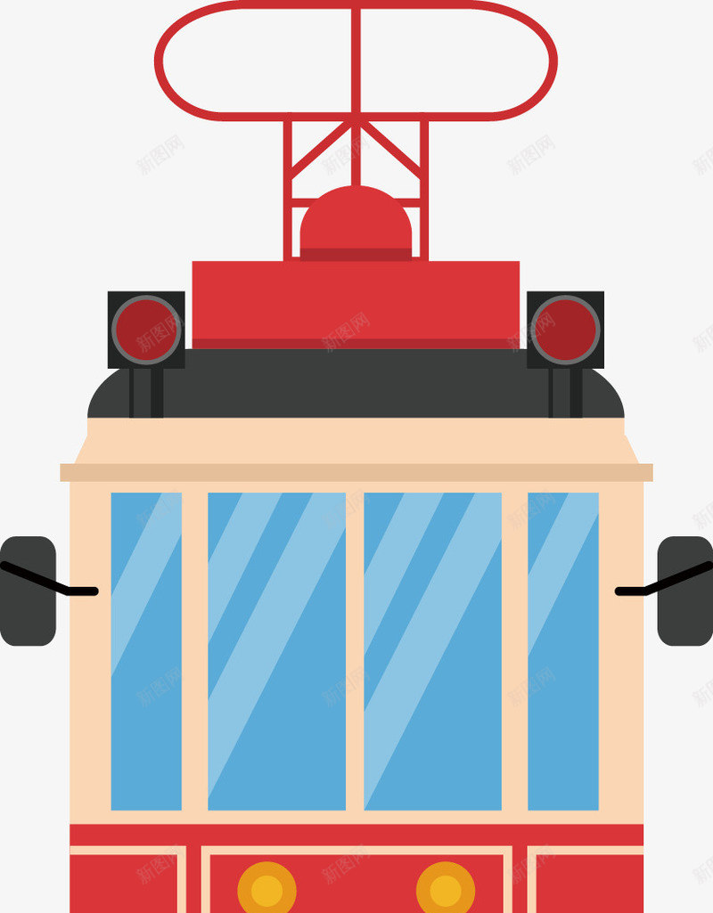红色火车头png免抠素材_新图网 https://ixintu.com 卡通 手绘 火车 火车头 简图 红色的 蓝色的