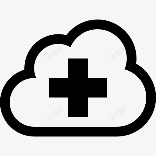 云加上加号图标png_新图网 https://ixintu.com 云 互联网 加上云 标志 界面 符号 轮廓