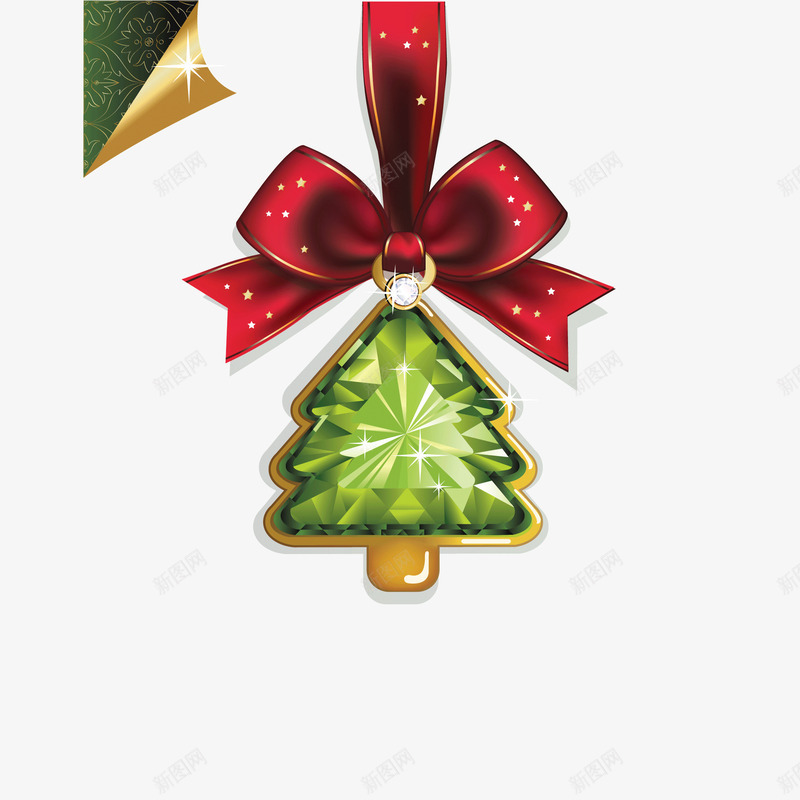 卡通圣诞节吊牌装饰png免抠素材_新图网 https://ixintu.com 卡通 吊牌装饰 圣诞树 圣诞节 手绘 蝴蝶结