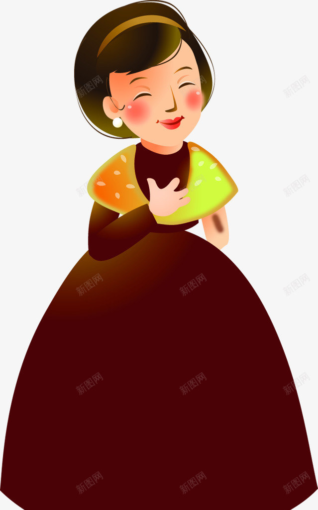 母亲节手绘人物微笑png免抠素材_新图网 https://ixintu.com 人物 微笑 母亲节