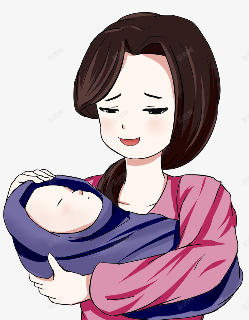 母亲节手绘人物插画psd免抠素材_新图网 https://ixintu.com 513 人物插画 卡通手绘 手绘插画 母亲 母亲节