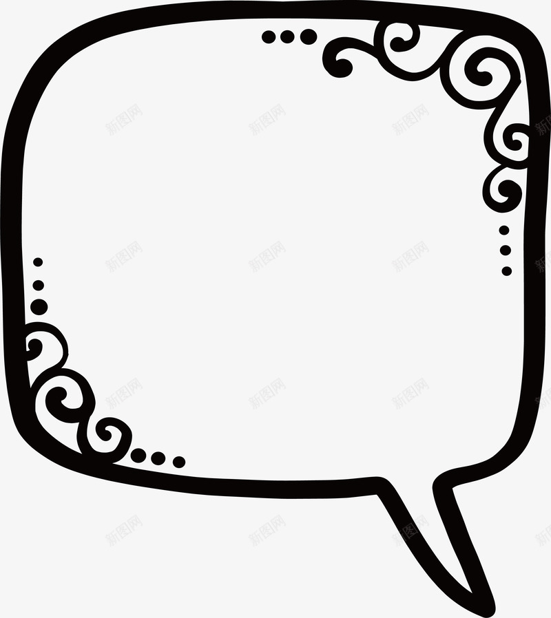 手绘花纹对话框png免抠素材_新图网 https://ixintu.com 发言对话框 对话框 手绘花纹 演讲气泡 矢量png 花纹对话框