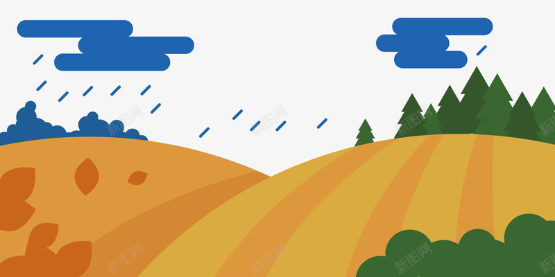 卡通沙漠风景矢量图ai免抠素材_新图网 https://ixintu.com 下雨 卡通 沙漠 绿色植物 背景装饰 风景 黄色沙漠 矢量图