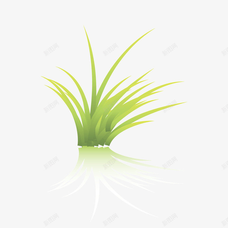 青绿色小草倒影png免抠素材_新图网 https://ixintu.com 倒影 小草 草 青绿色
