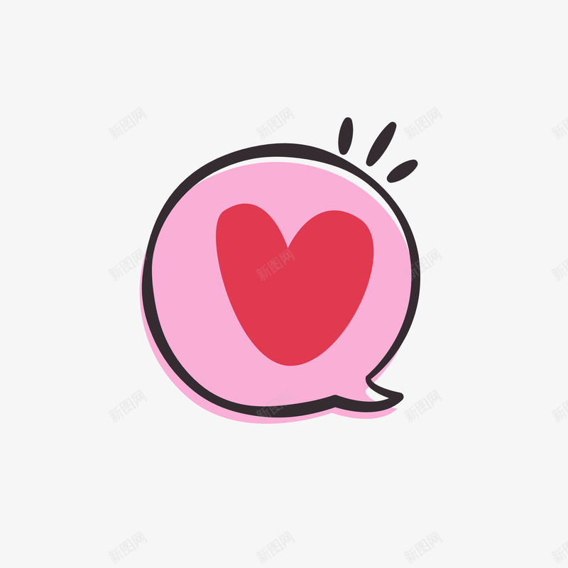 卡通粉色的对话框爱心矢量图eps免抠素材_新图网 https://ixintu.com 卡通 卡通爱心 对话框 爱心 粉色 粉色对话框 粉色爱心 矢量图