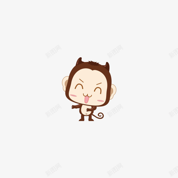 可爱卡通猴子png免抠素材_新图网 https://ixintu.com 2016 卡通 新年 猴年
