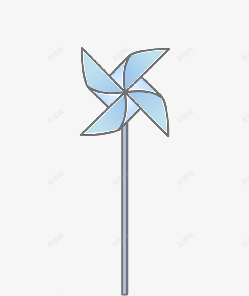 蓝色卡通风车装饰图案png免抠素材_新图网 https://ixintu.com 免抠PNG 卡通 蓝色 装饰图案 风车