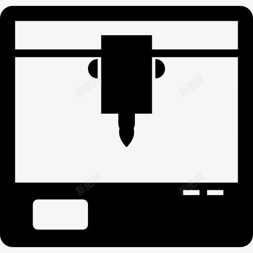 3D打印机的象征图标png_新图网 https://ixintu.com 3D打印机 打印机 接口 矩形 窗口 符号 象征