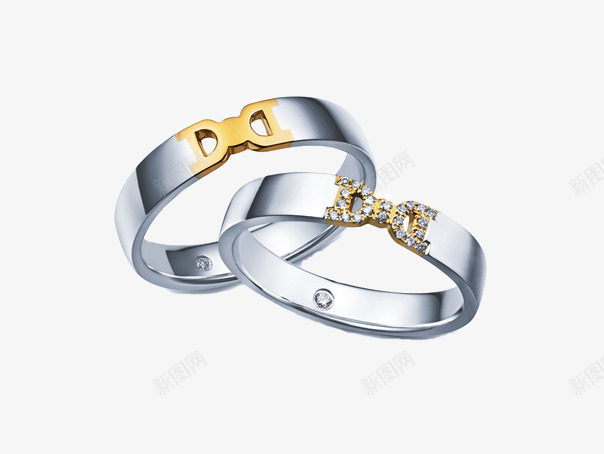 IDO铂金指环双D对戒png免抠素材_新图网 https://ixintu.com DO系列 I 产品实物 彩金对戒 指环
