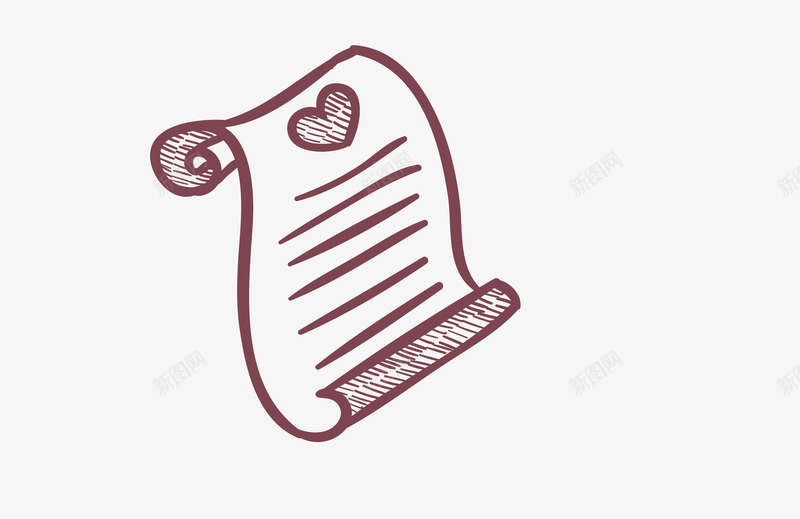 红色卷边信纸png免抠素材_新图网 https://ixintu.com 信 信纸 情书 矢量信纸 红色卷边