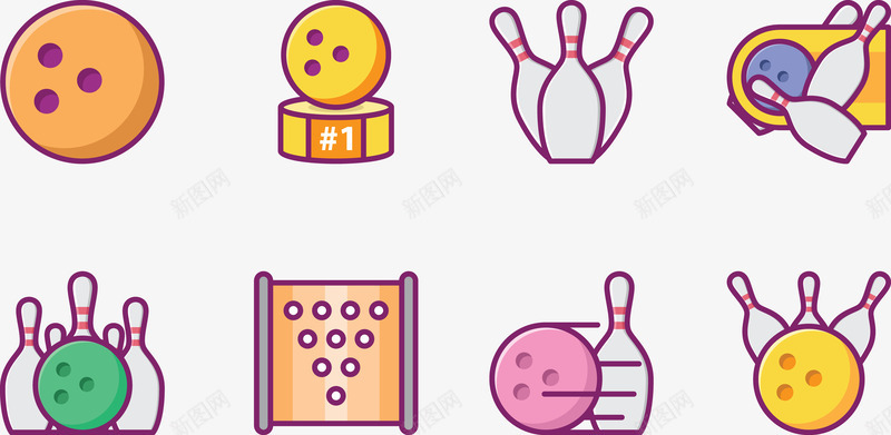 球铁室内保龄球矢量图eps免抠素材_新图网 https://ixintu.com 保龄球 球铁室 运动 矢量图