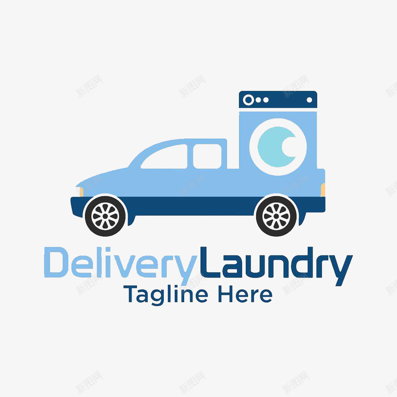 汽车蓝色卡通洗车图标png_新图网 https://ixintu.com logo在线生成 logo语言 文字 汽车 汽车养护 洗车 洗车LOGO 简约 蓝色