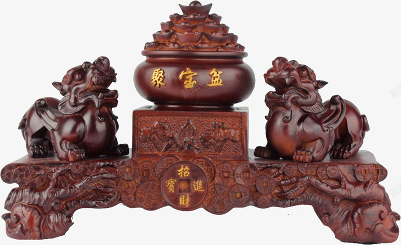 聚宝盆png免抠素材_新图网 https://ixintu.com 摆件 聚宝盆 装饰