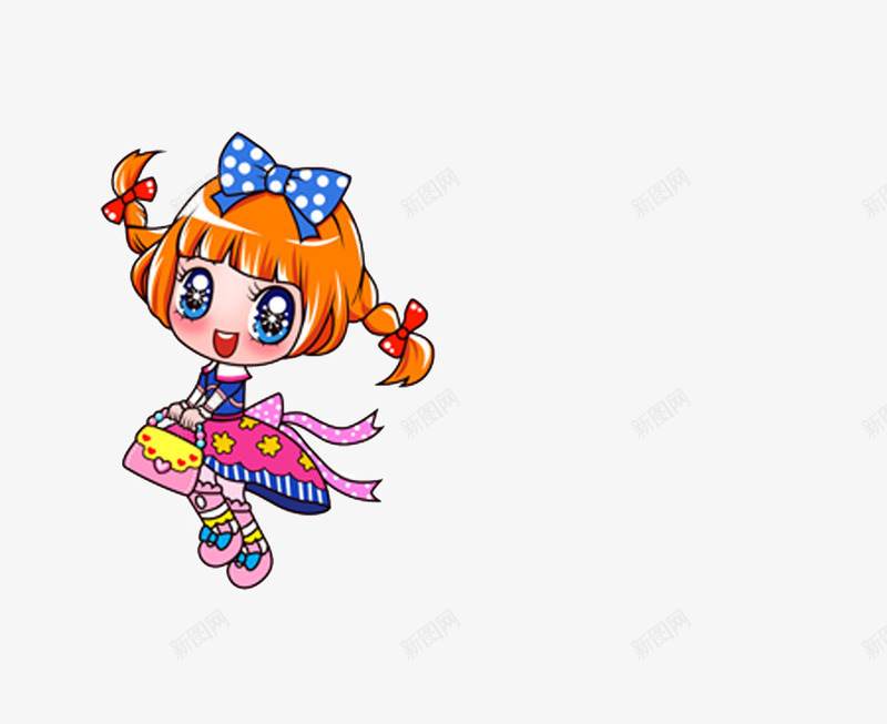 身穿公主裙的卡通可爱女孩png免抠素材_新图网 https://ixintu.com 公主裙 卡通 可爱 女孩