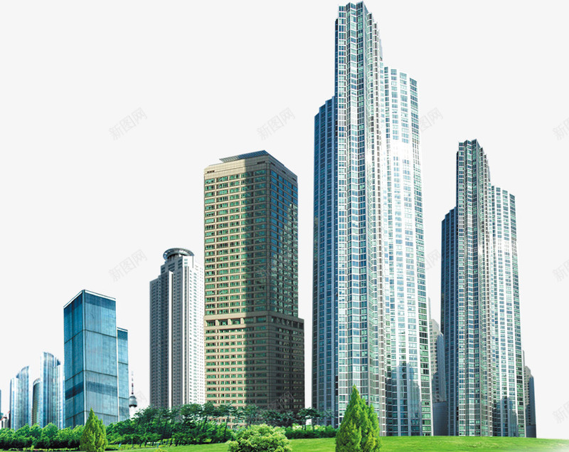 高楼林立png免抠素材_新图网 https://ixintu.com 城市 大厦 建筑 高楼