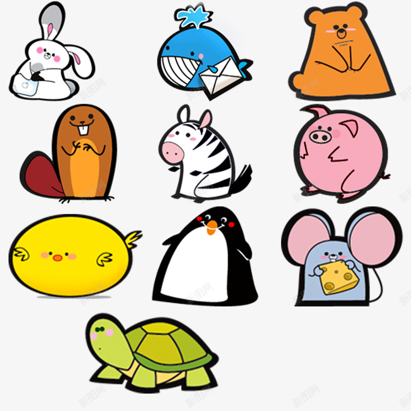 简笔黑色描边小动物图标png_新图网 https://ixintu.com 图标 小动物 简笔 黑色描边