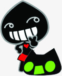 黑色卡通可爱公主桃表情png免抠素材_新图网 https://ixintu.com 公主 卡通 可爱 表情 黑色