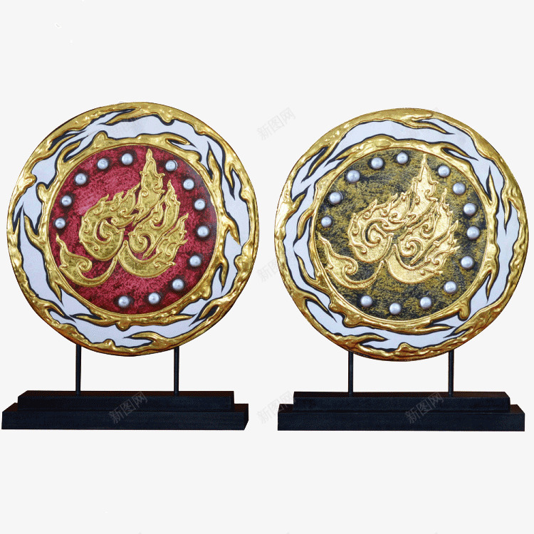 东南亚家居饰品泰纹圆png免抠素材_新图网 https://ixintu.com 工艺品 摆件 泰国 进口 酒店居家会所木雕