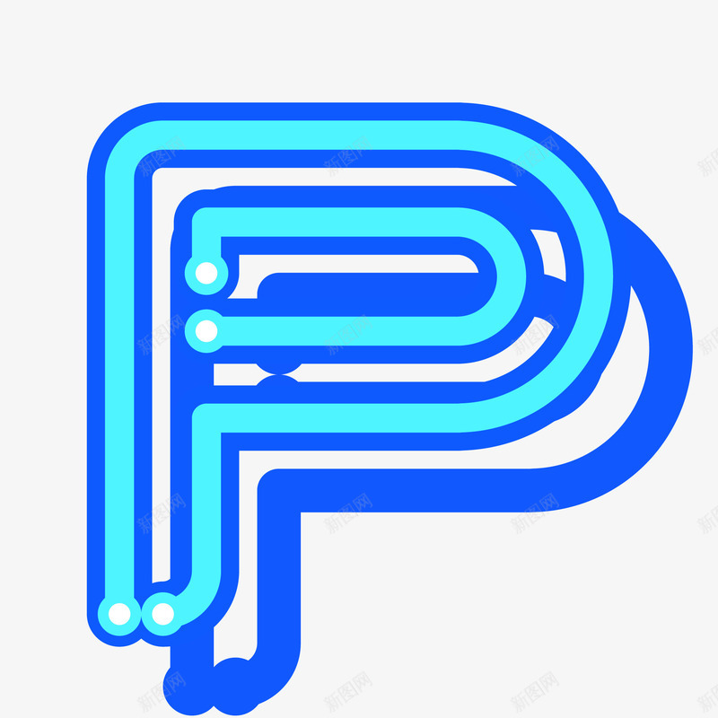 卡通创意字体p矢量图ai免抠素材_新图网 https://ixintu.com P 创意字体 卡通字体 立体字 蓝色 霓虹字体 矢量图