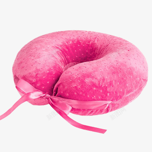 玫红色U型乳胶枕png免抠素材_新图网 https://ixintu.com U型枕 乳胶枕 产品实物 玫红色