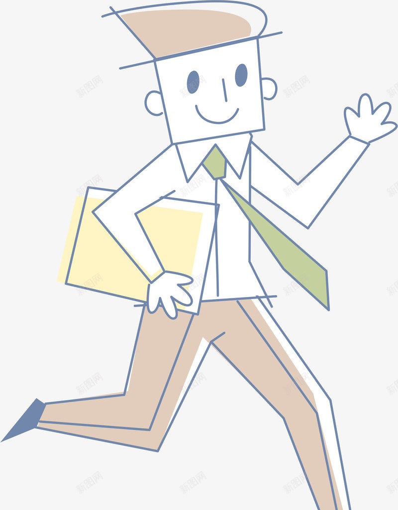 商务男士png免抠素材_新图网 https://ixintu.com AI 卡通 商务 手绘 插画 男士 白领 线条 领带