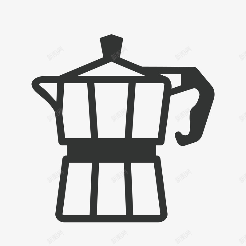 卡通简约黑白插画小清新水壶图标png_新图网 https://ixintu.com 小清新插画 广告设计 扁平化简约黑白样式 极简黑白图样 水壶 简笔画装饰 黑白简约插画