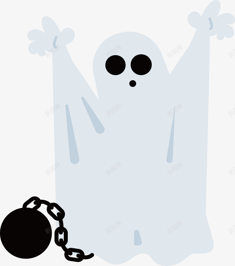 带着锁链的幽灵矢量图ai免抠素材_新图网 https://ixintu.com 幽灵 恐怖幽灵 白色幽灵 白色恐怖 矢量png 矢量图 锁链 锁链幽灵
