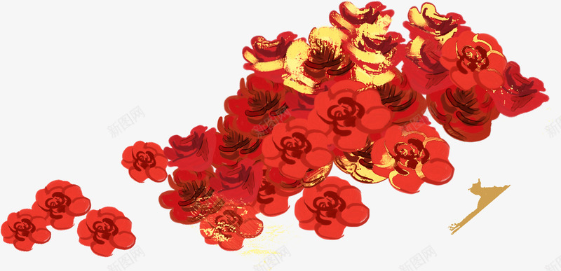 手绘红色水彩玫瑰花朵png免抠素材_新图网 https://ixintu.com 水彩 玫瑰 红色 花朵
