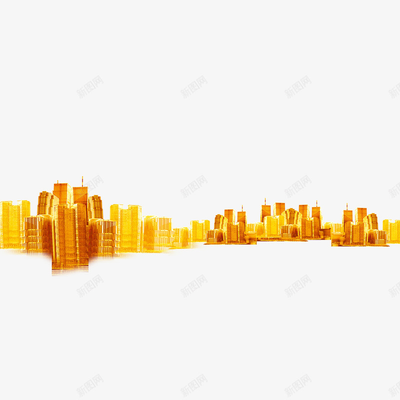 金色高楼大厦png免抠素材_新图网 https://ixintu.com 大厦 海报 装饰 金色 高楼