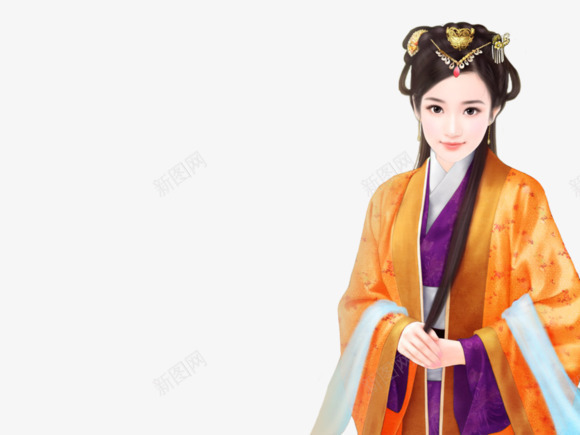 绿衣公主手绘古风png免抠素材_新图网 https://ixintu.com 公主 古风 手绘 绿衣