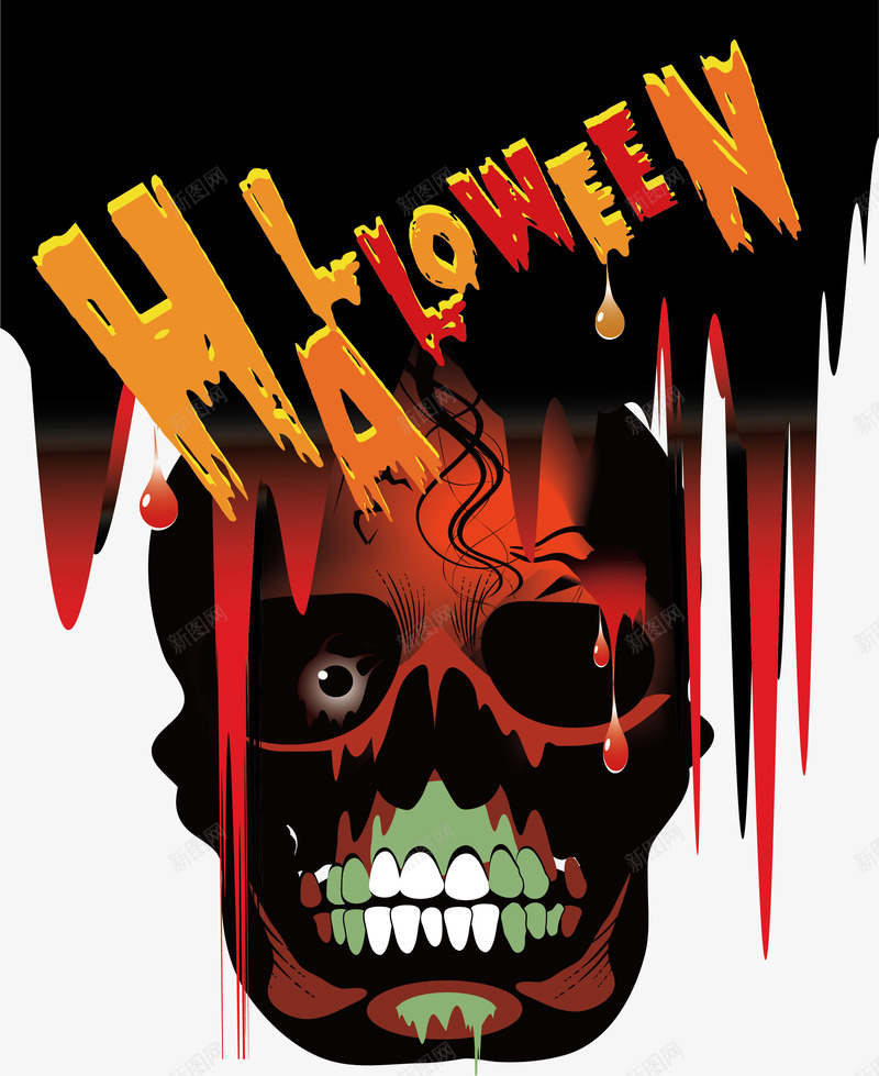 恐怖滴血的骷髅png免抠素材_新图网 https://ixintu.com happyhallowee happyhalloween 万圣节 万圣节骷髅 恐怖骷髅 矢量png 骷髅