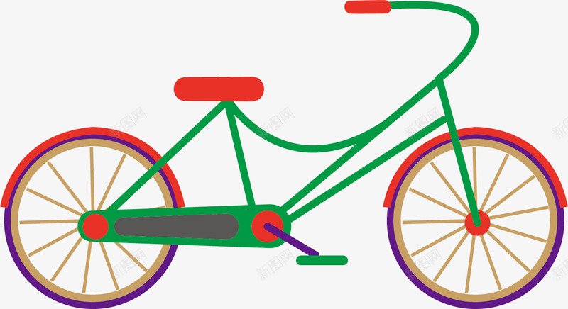 AI制作的自行车矢量图ai免抠素材_新图网 https://ixintu.com AI自行车 彩色脚踏车 矢量图 简易自行车 自行车