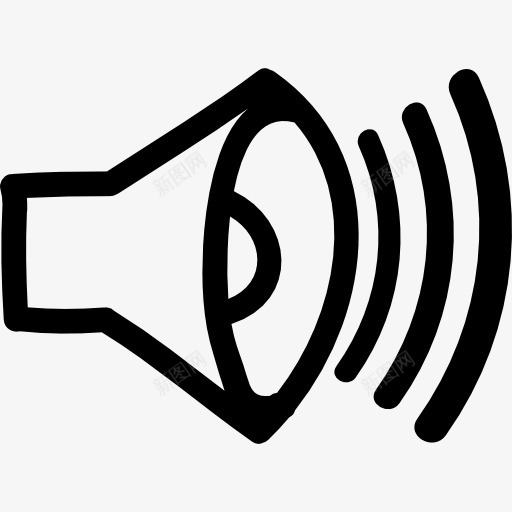 声音符号手绘界面扬声器图标png_新图网 https://ixintu.com 声音 手绘 扬声器 接口 符号 音频