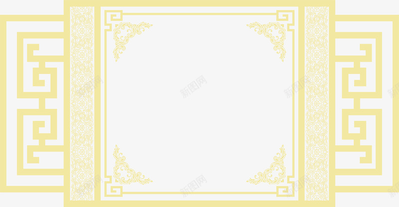 渐变色边框png免抠素材_新图网 https://ixintu.com 边框 金黄