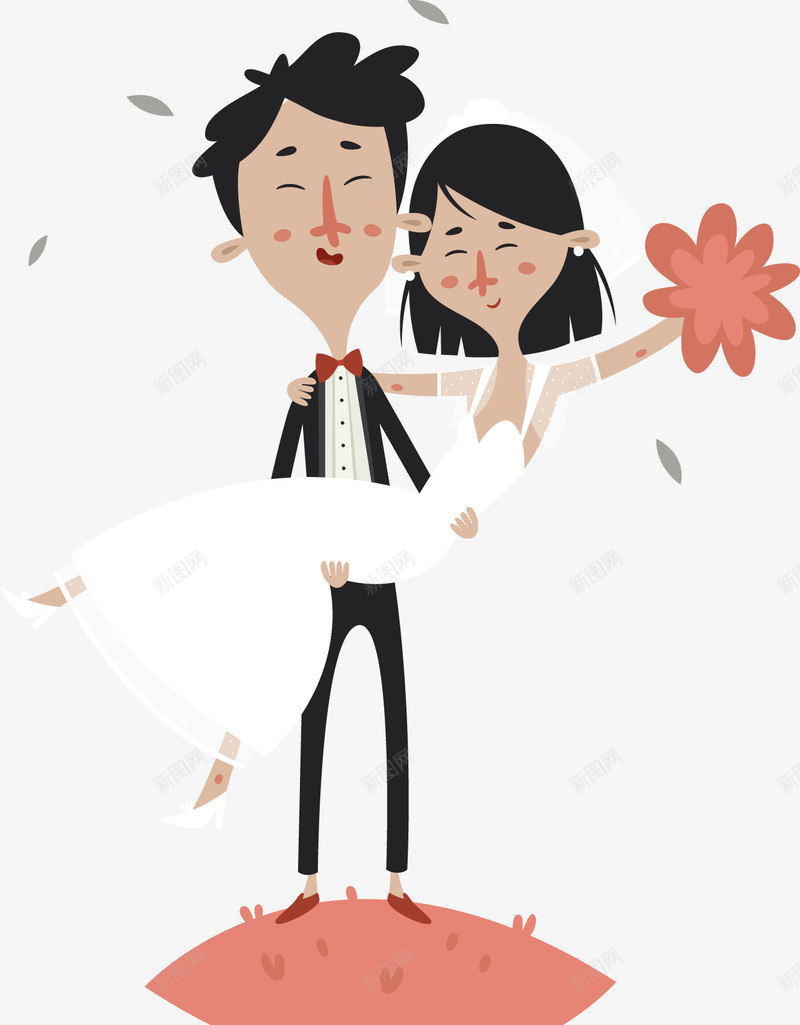 新郎公主抱新娘png免抠素材_新图网 https://ixintu.com 公主抱 婚礼请帖 新婚 王子和公主 白色礼服 矢量素材