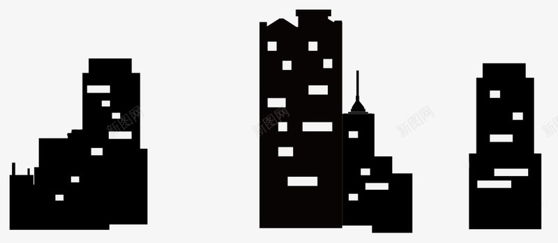 中国建筑大厦高楼png免抠素材_新图网 https://ixintu.com 中国建筑 黑色
