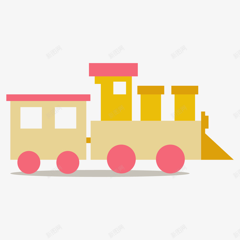 卡通小火车png免抠素材_新图网 https://ixintu.com 卡通 小火车 黄色